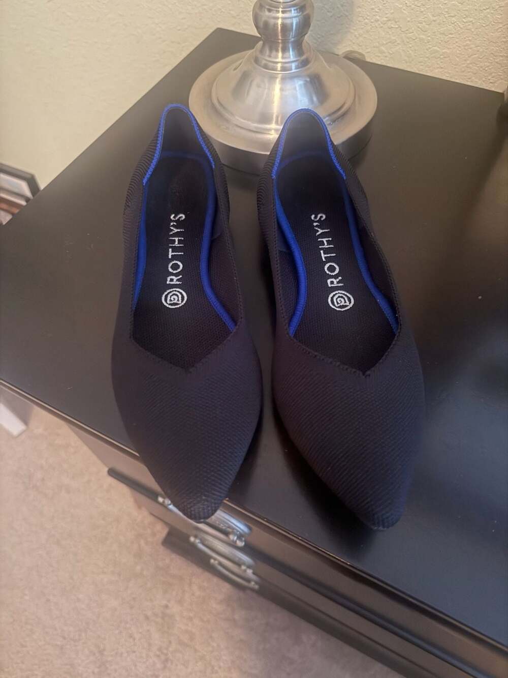 Rothy's The Point Black Solid Pointed Toe Ballet Flats